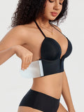Invisible Women's Dress Bra Deep V Plunge Backless Adjustable Straps and Silicone Adhesive Patches Push-Up Strapless Bra Shapewear