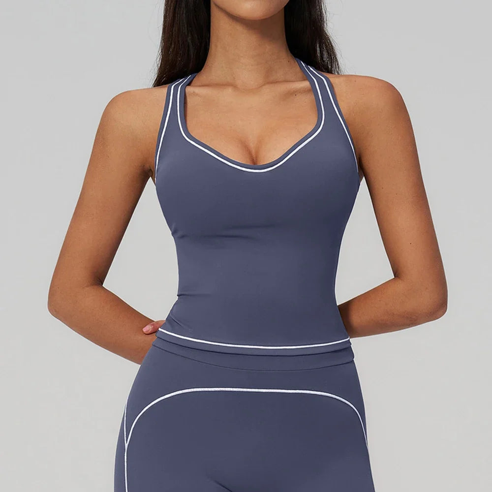 2026 Summer Fitness Bra Workout Top Cycling Gym Underwear Fitness Sports Bra Athletic Sport Bra Women Backless Gym Yoga Crop Top