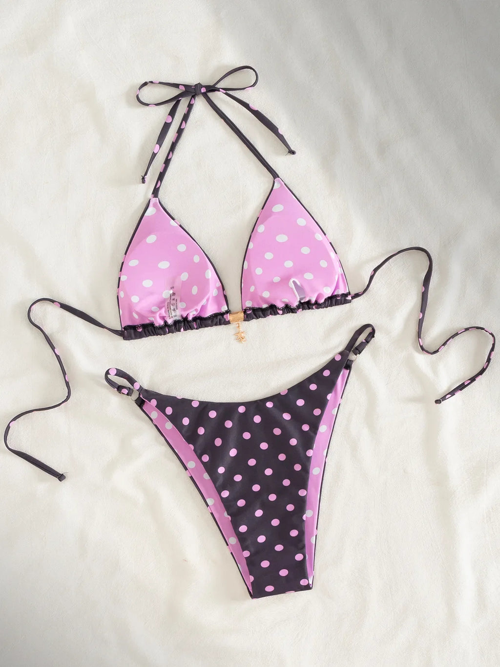 2026 Solid Color Bikinis Set Triangle Swimwear Women Bandage Swimsuit Patchwork Bathing Suit Beach Biquini Mujer Swimming Wear