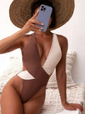Deep V Neck One Piece Swimsuit Women Solid Red Black Criss Cross Backless Pleate Thong Bikini 2026 Beach Bathing Suit Swimwear