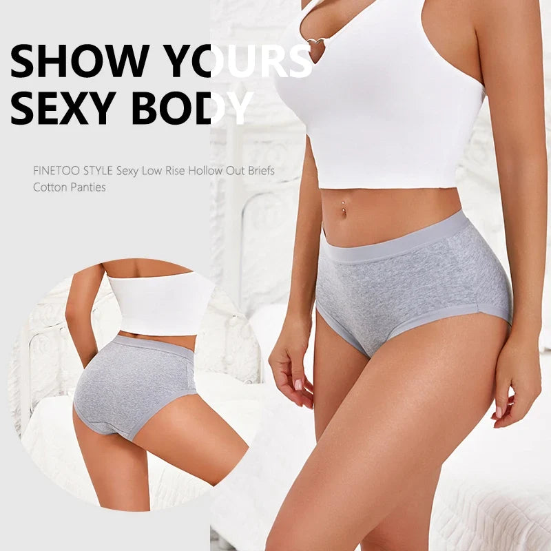 4Pcs/Set Women Cotton Briefs Seamless High Waist Breathable Underwear Female Stretch Comfortable Lingerie New solid color Panty