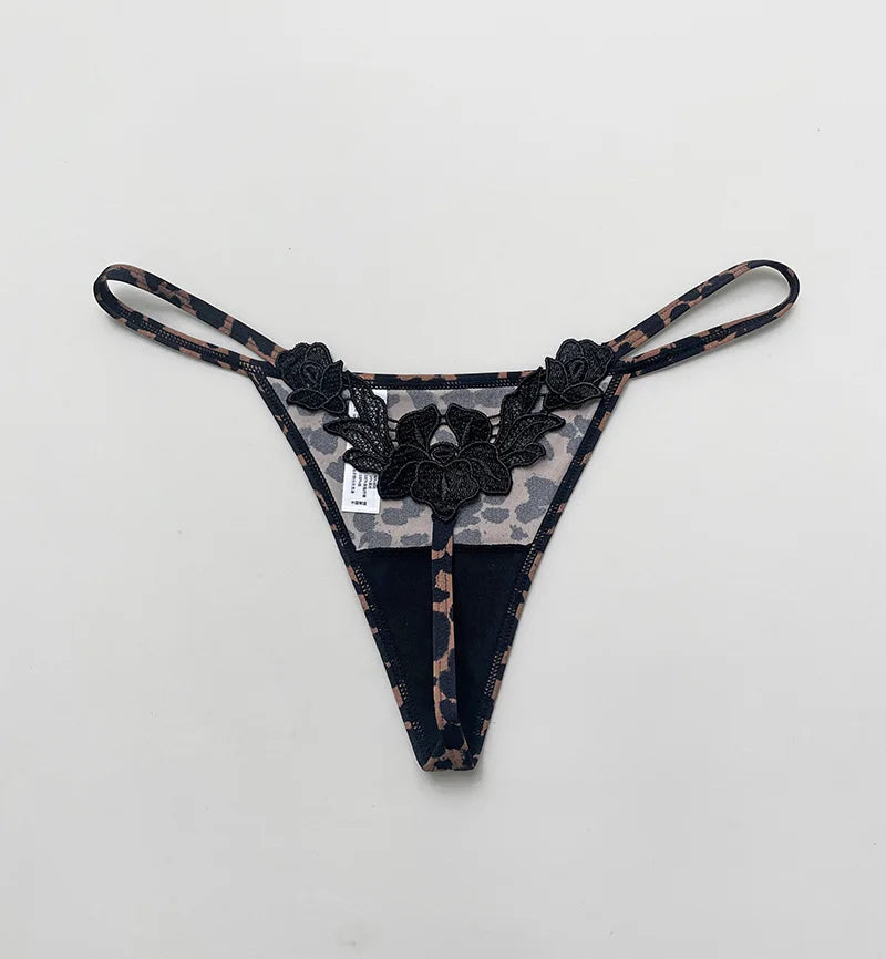 Floral Embroidery Sexy G String Underwear Women Panties T-Back Briefs Female Lingerie Erotic Girls Thongs Bikini Size S-XXL