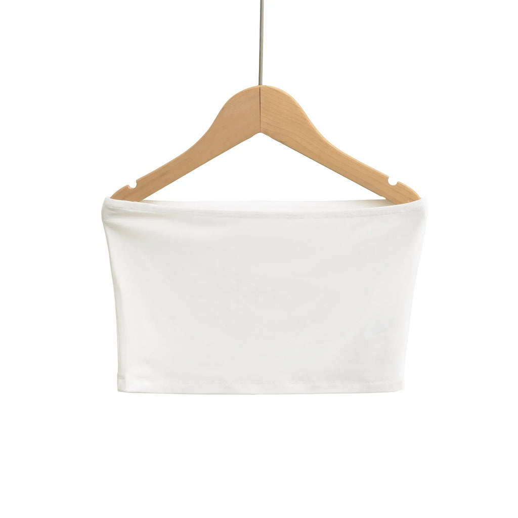 Sleek Seamless Crop Tops For Women Smooth Stretch Straight Neckline Classic Black And White For Summer Casual Daily Wear 72UE