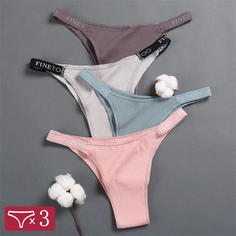 3Pcs/Set Cotton Panties Women Letter Belt Lace Sexy Briefs Seamless Low Rise Underwear Ladies M-XL Underwear Girls Lingerie New