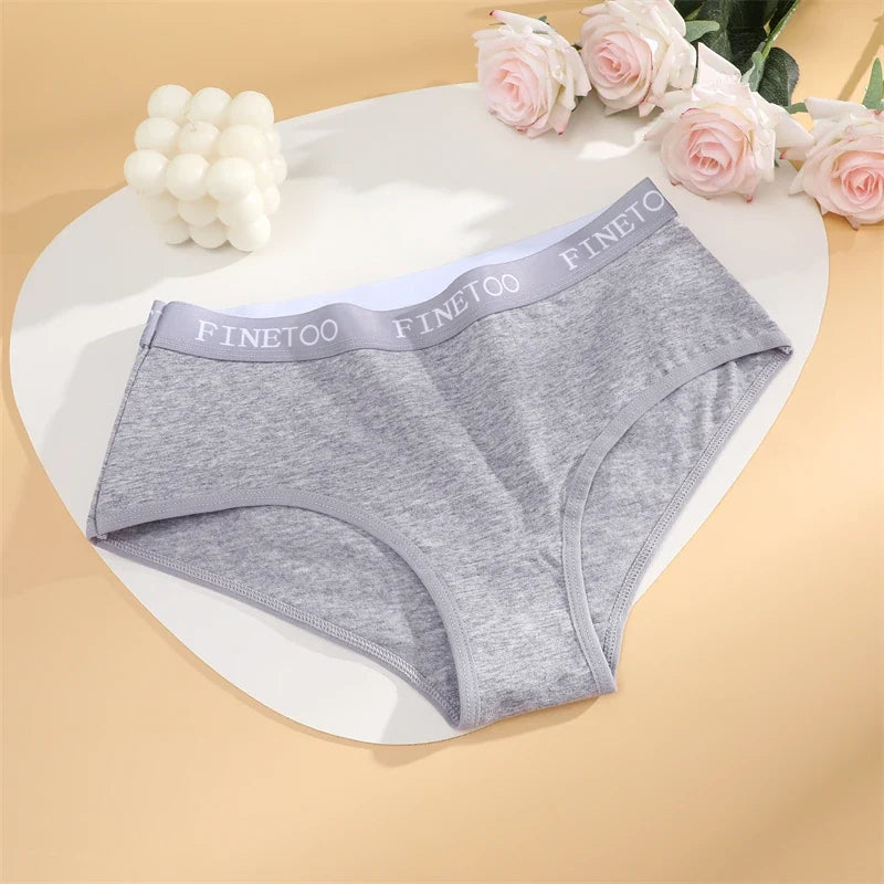3Pcs Women's Cotton Briefs Letter Belt Underwear Women Panties Sexy Breathable Briefs Female Stretch Ladies Soft Lingerie