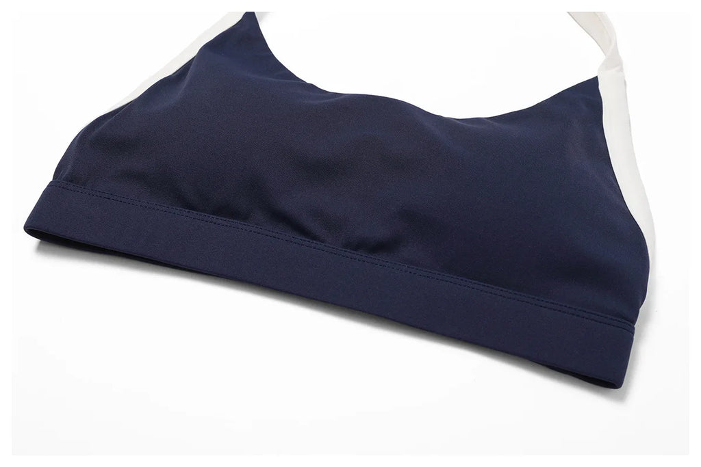 Gym Sport Bra Halter Sports Bra Anti-sweat Breathable Yoga Bra Shockproof Crop Top Fitness Top Push Up Workout Top Women