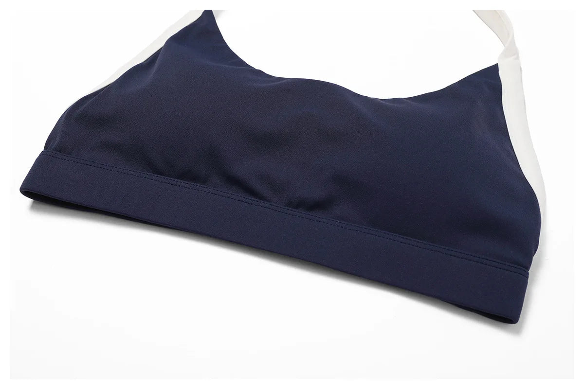 Gym Sport Bra Halter Sports Bra Anti-sweat Breathable Yoga Bra Shockproof Crop Top Fitness Top Push Up Workout Top Women