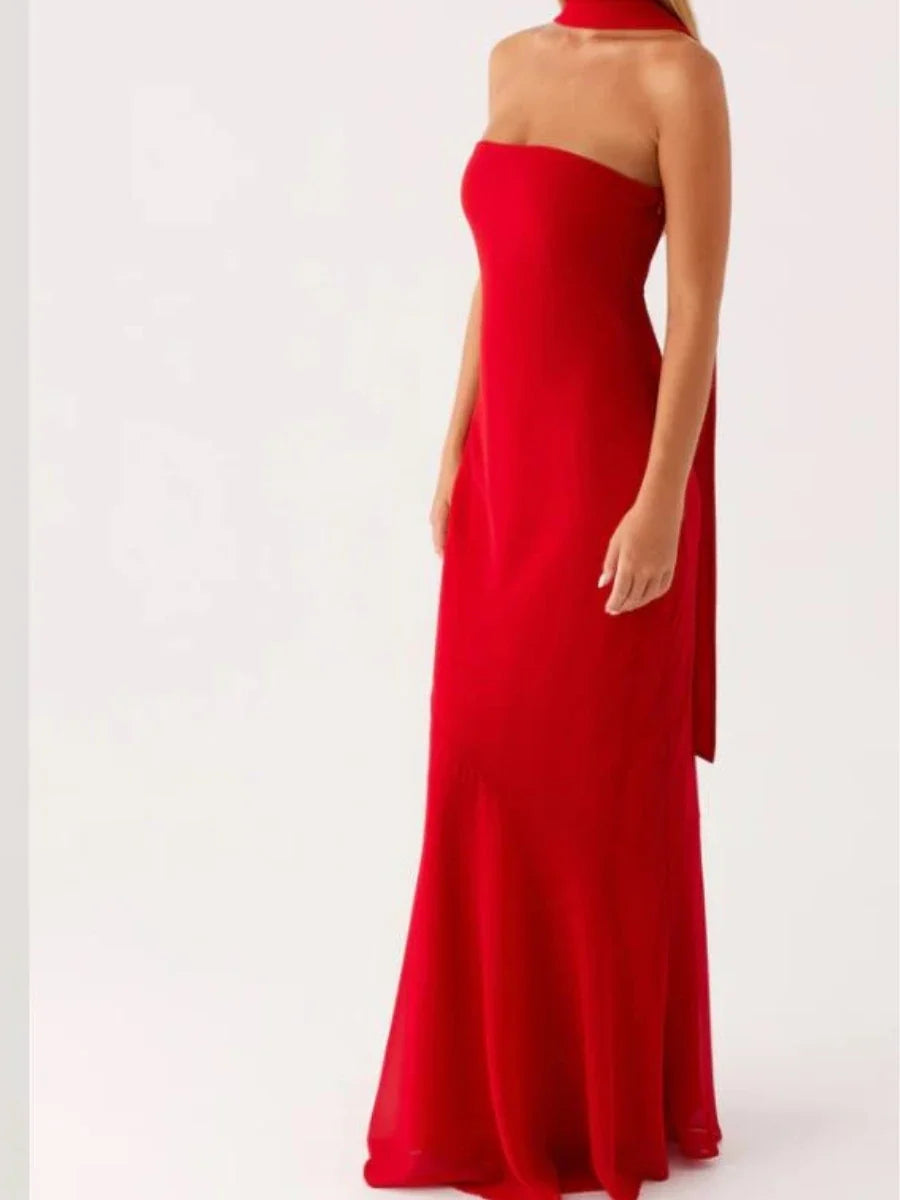 Women Long Bodycon Dress With Scarf Tube Maxi Dress Sexy Summer Strapless Dresses Off Shoulder Sundress Evening Vestidos