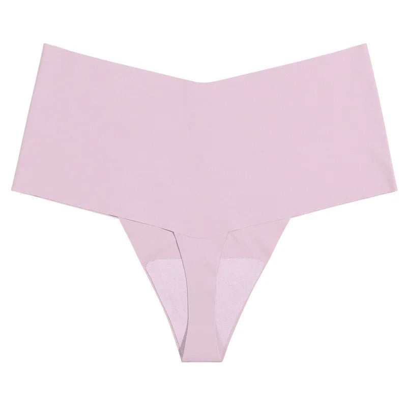 Ice Silk Women Panties Sexy Thong Briefs Yoga Seamless G String Quick Drying Underwear Simple Mid Waist Traceless Thin Sports