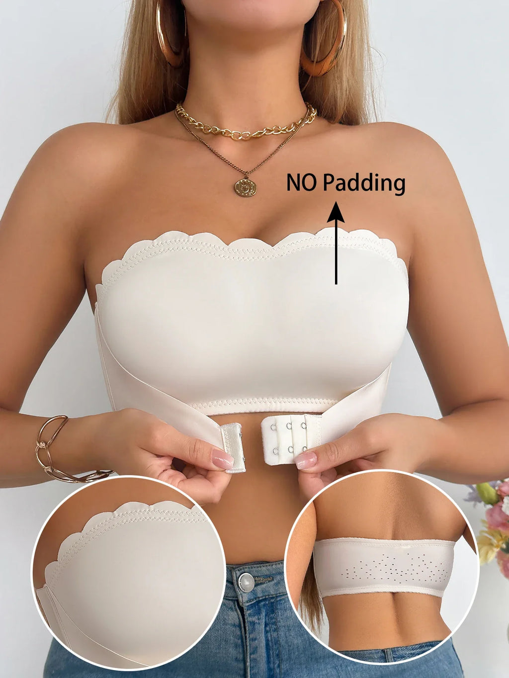 Strapless Women's Bra Simple Front-Clasp Push up Sexy Bras Unlined Wire-Free Comfortable Sexy Bras