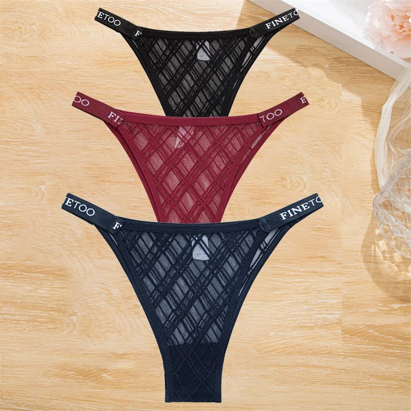 3Pcs/Set Cotton Panties Women Letter Belt Lace Sexy Briefs Seamless Low Rise Underwear Ladies M-XL Underwear Girls Lingerie New