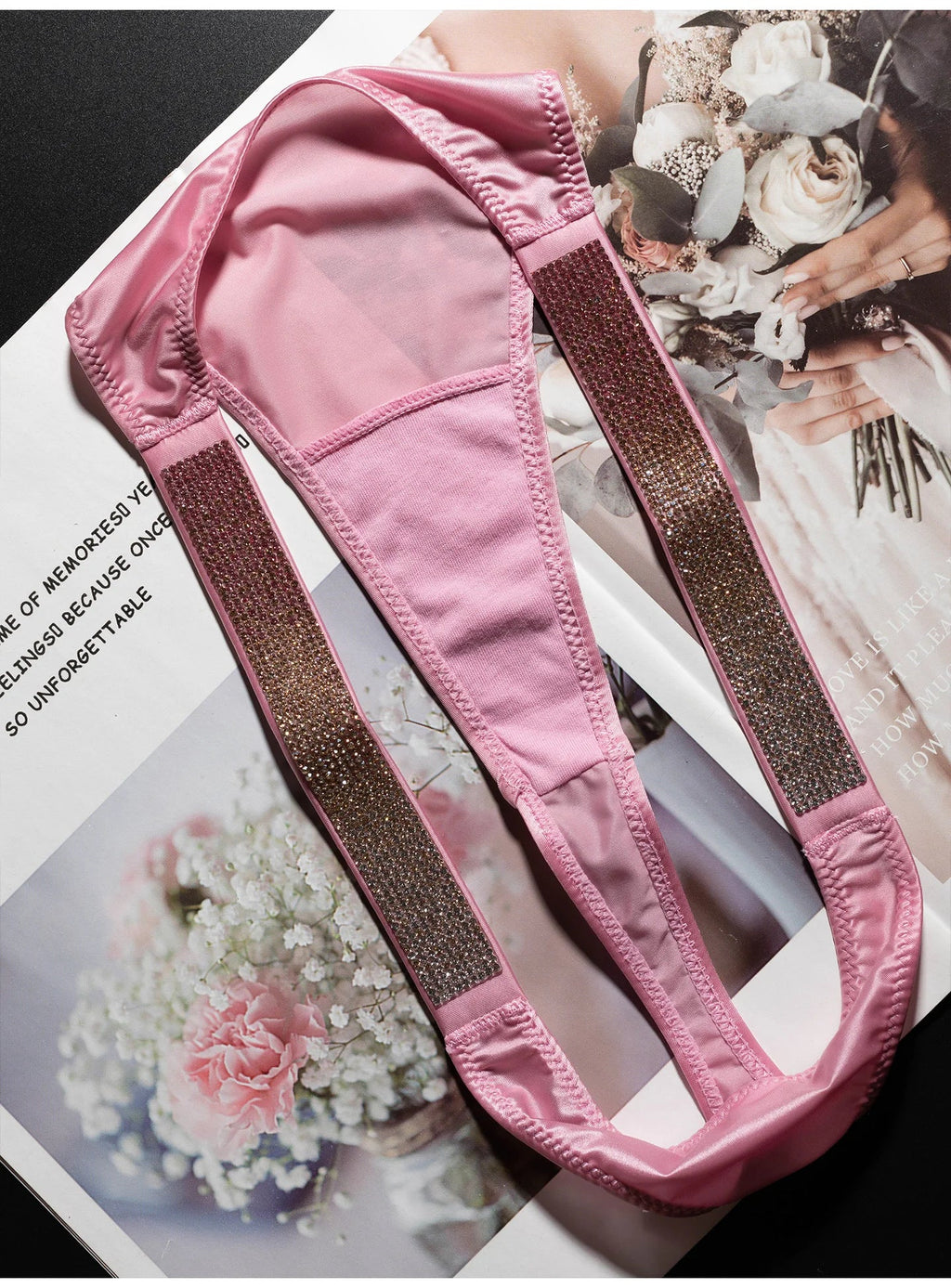Letter Sexy Panties Women Thongs Rhinestones Diamonds G-string Sports Thong Low Waist Shorts Briefs T-back Fitness S-XL