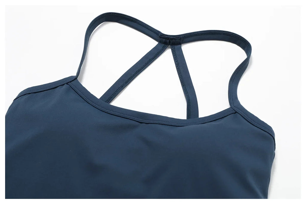 Strappy Sports Bra For Women Gym Workout Tops Sexy Yoga Bra Gather Fitness Push Up Training Running Female Sport Vest