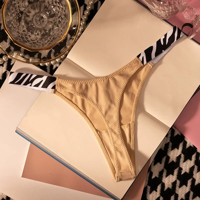 Cotton Sexy Women Panties Leopard Zebra Printed Seamless Girls Briefs Thong Girls G String Fitness Low Waist T-back Size S-XL