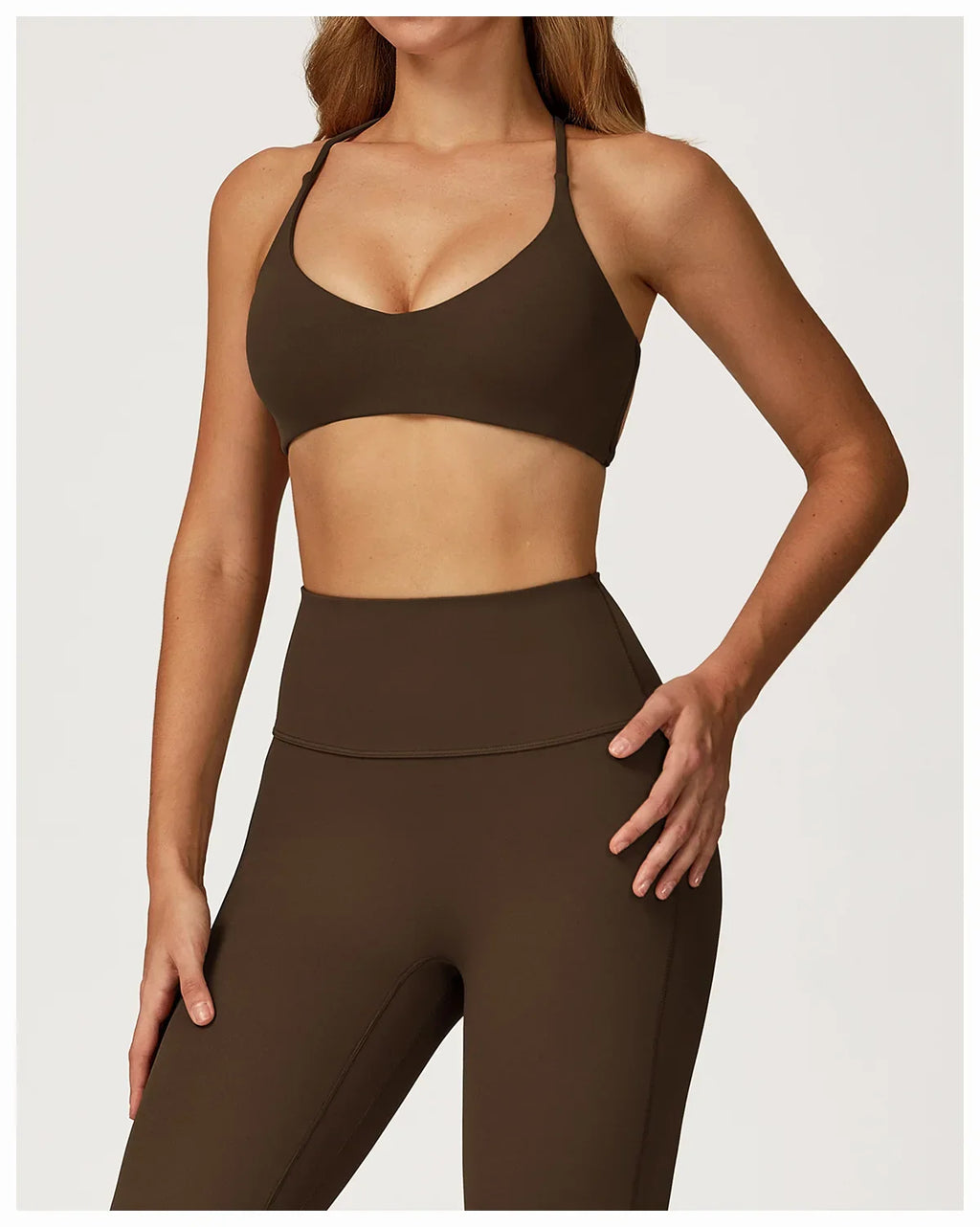Summer U-Shaped Multi-Strap Cross Back Women Pilates Fitness Sports Bra Top Gym Yoga Athletic Tight Workout Jog With Chest Pad