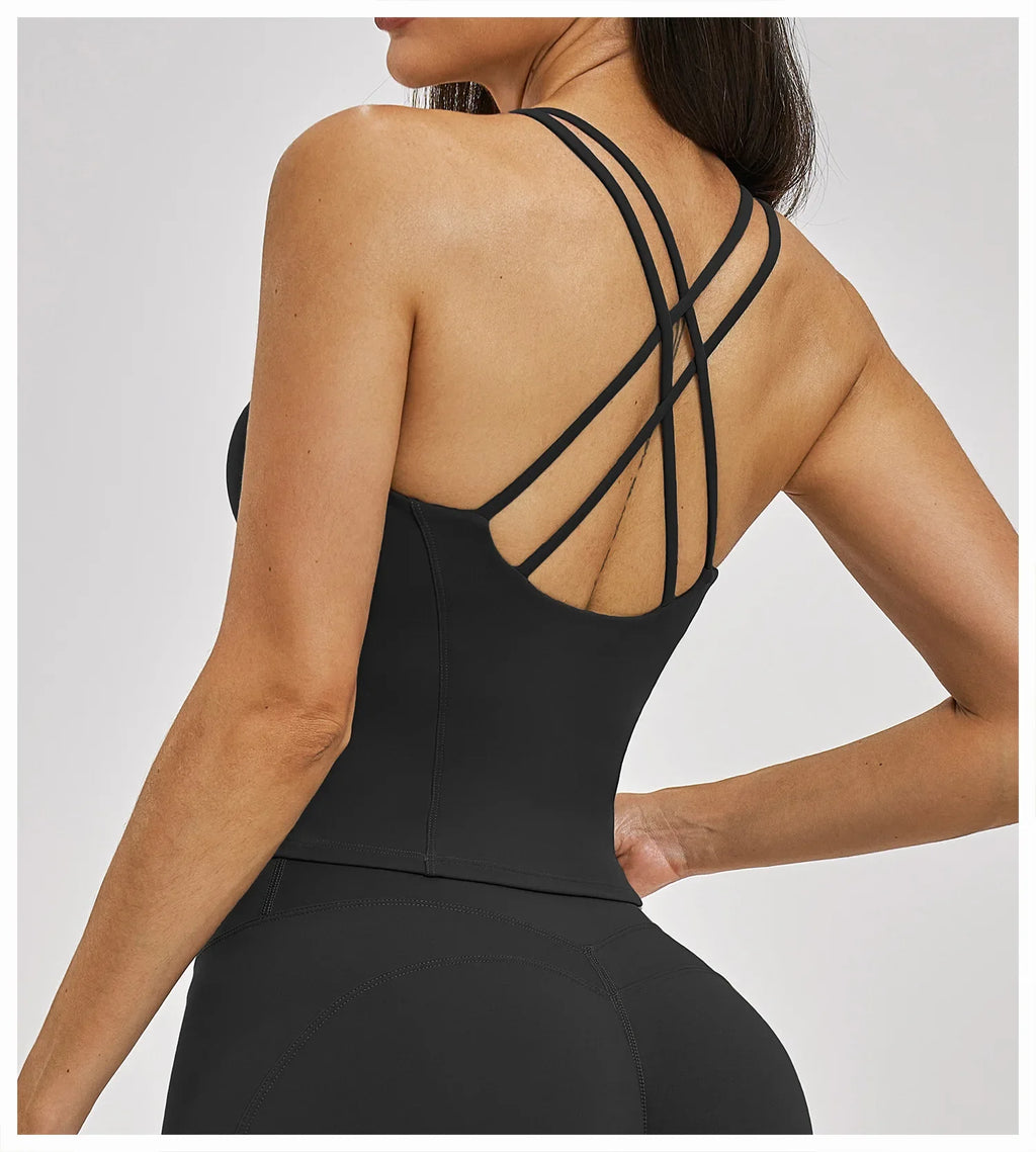 Sexy Fitness Yoga Bra Workout Top Gym Underwear Push Up High Strength Sports Bra Athletic Sport Bra Women Backless Yoga Crop Top