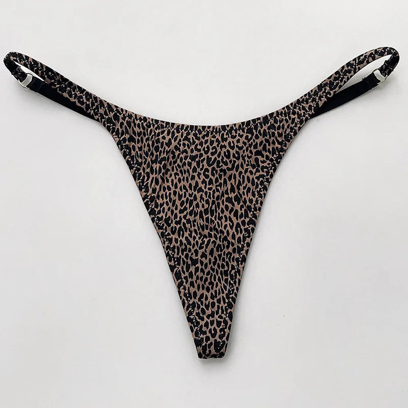 Ice Slik Low Waist Girls G String Leopard Flower Women Panties Sexy Briefs Thong T-back Underwear Female Lingerie Size S-XL