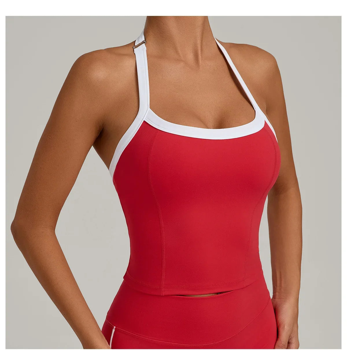 Hanging Neck Top Women Sports Bra Push Up Fitness Yoga Bra Color Blocked Underwear Gym Sport Tops Women Running Vest Bralette
