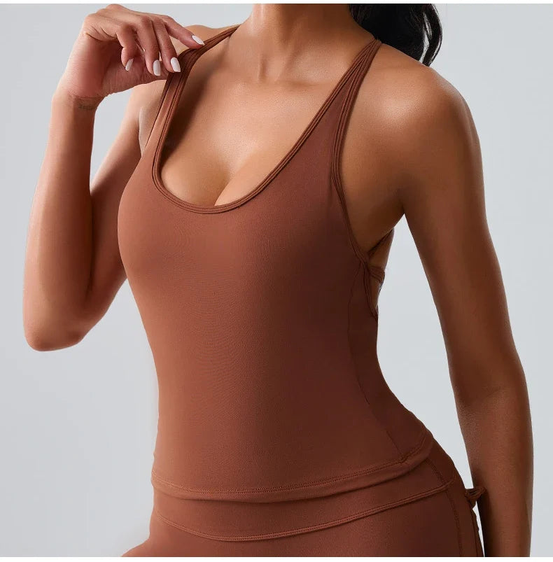 Women Sports Underwear Beautiful Back Cross Back Fitness Sports Bra Top Gym Yoga Athletic Tight Workout Jog Soft With Chest Pad