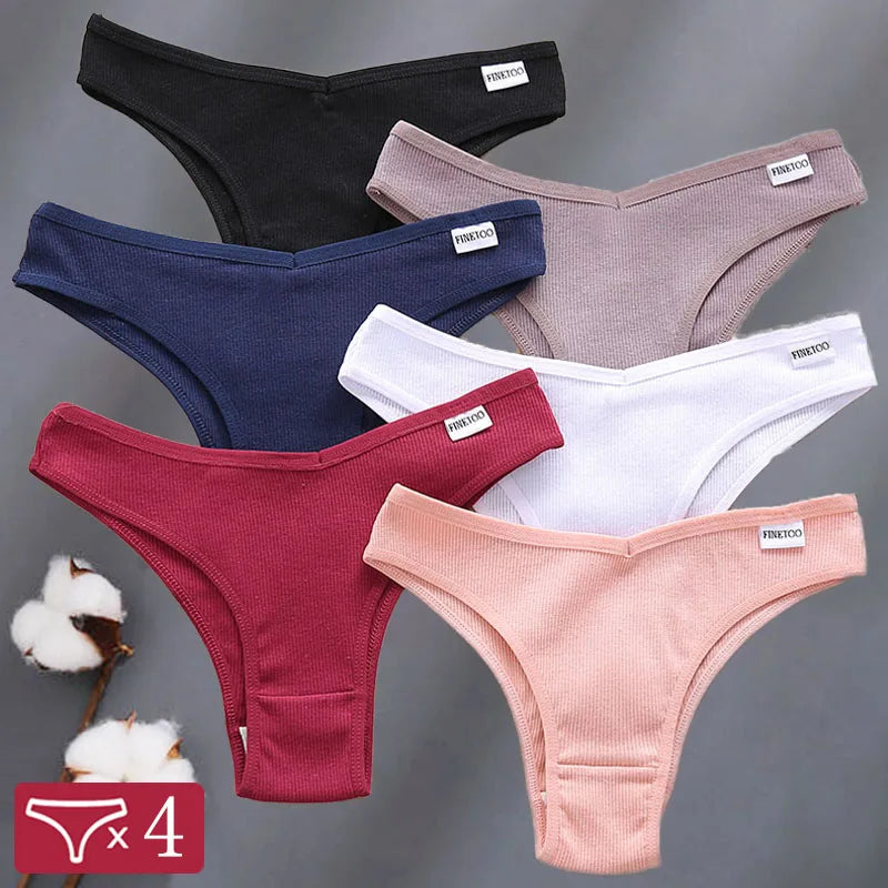 4Pcs/Set Cotton Panties Low Rise Briefs Women Underwear Bikini Ladies Sexy Underpants Female Intimates Girls Lingerie 2022 Hot