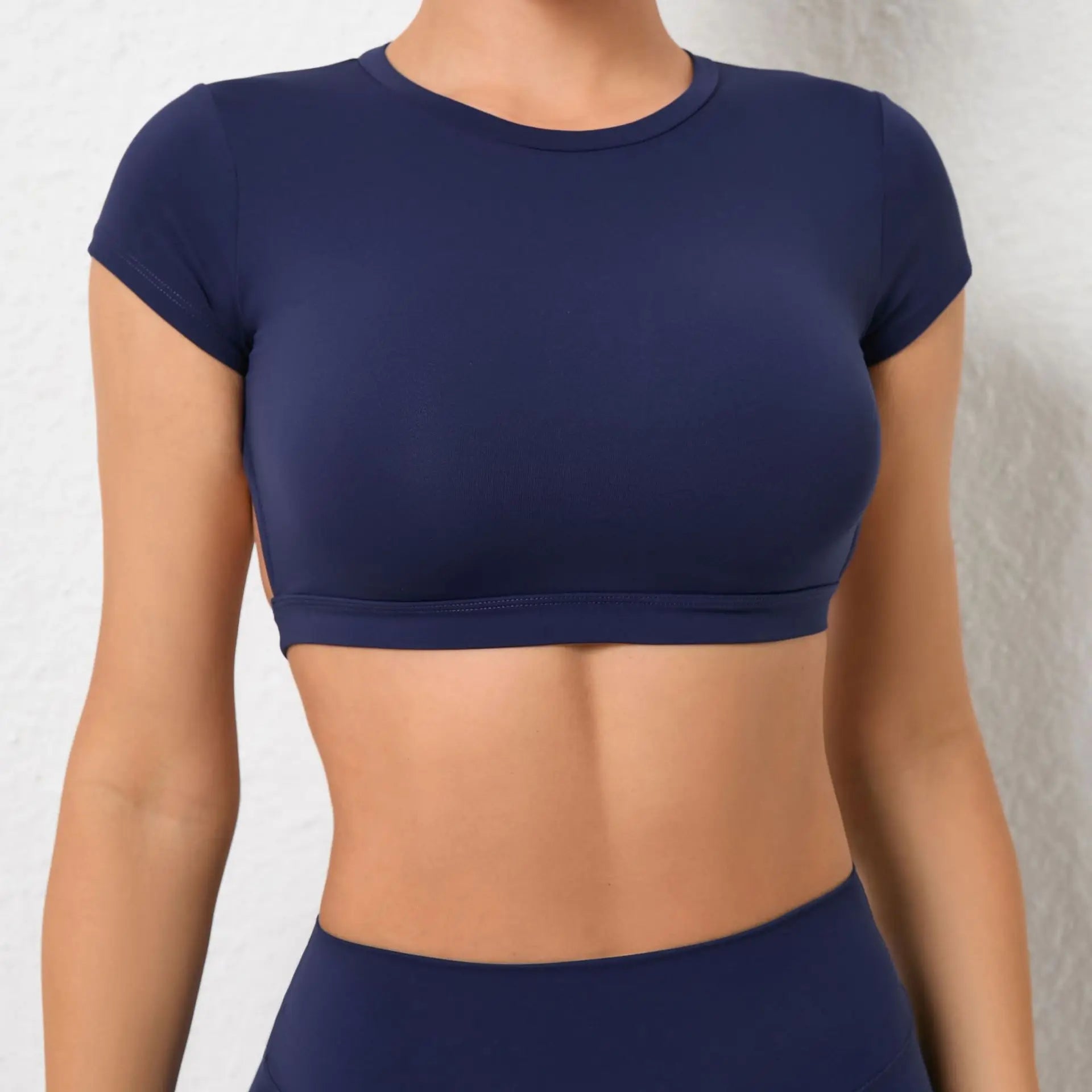 Hearuisavy Summer Customizable Sports Shirts Workout Sportswear Backless Yoga Clothing Chest Pads Sport Crop Tops Gym Top Women