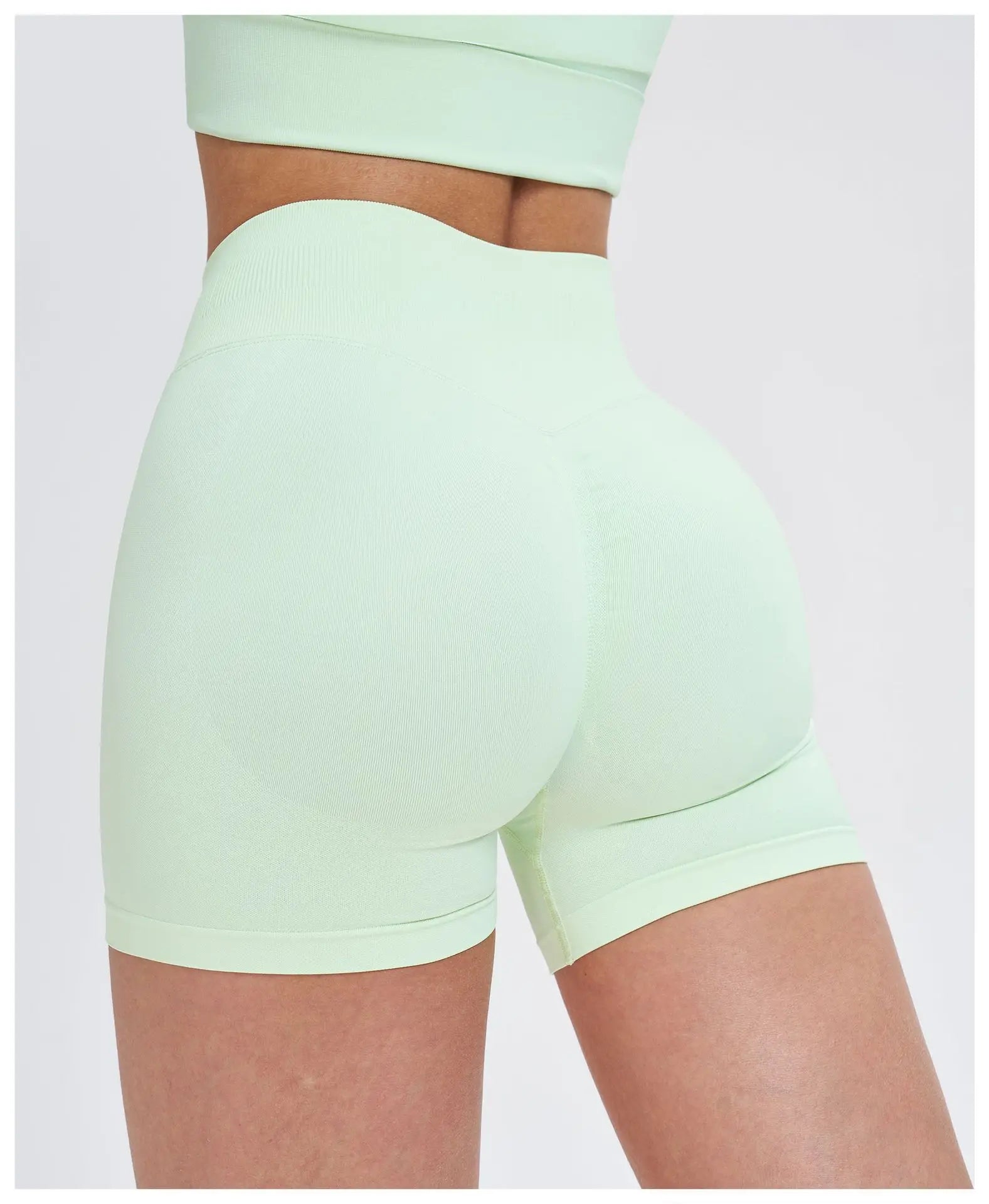 High Waist Shorts Seamless Yoga Shorts Workout Fitness Lift Peach Butt Fitness Tight Gym Running Body Shaper Pants Ribbed Shorts