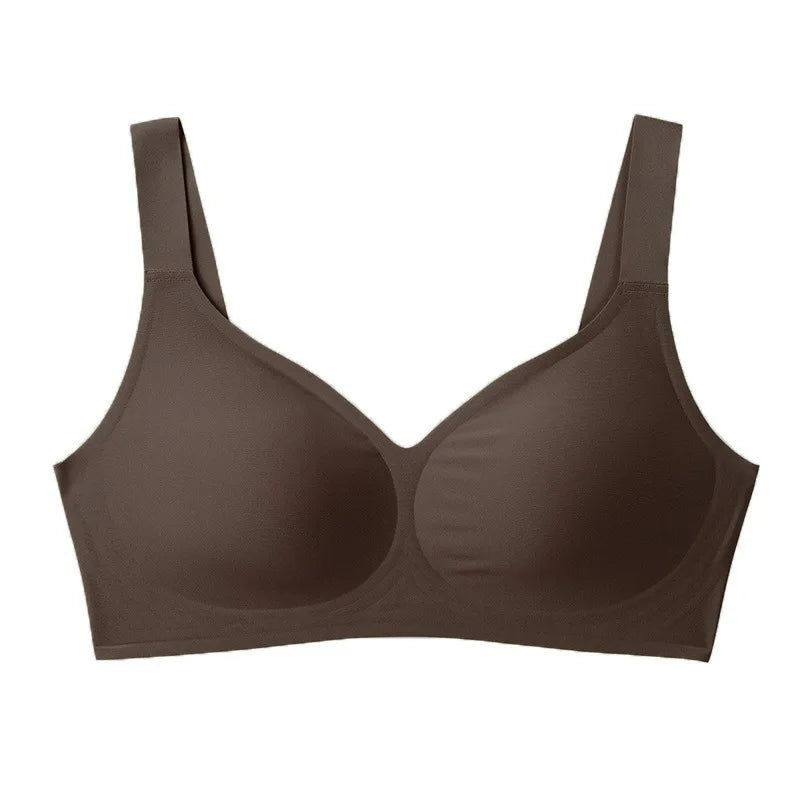Women's Soft Support Seamless Wire-Free Bra Deep V Thin Bra Push-up Full Cup Comfortable Breathable Solid Color Bra sostén