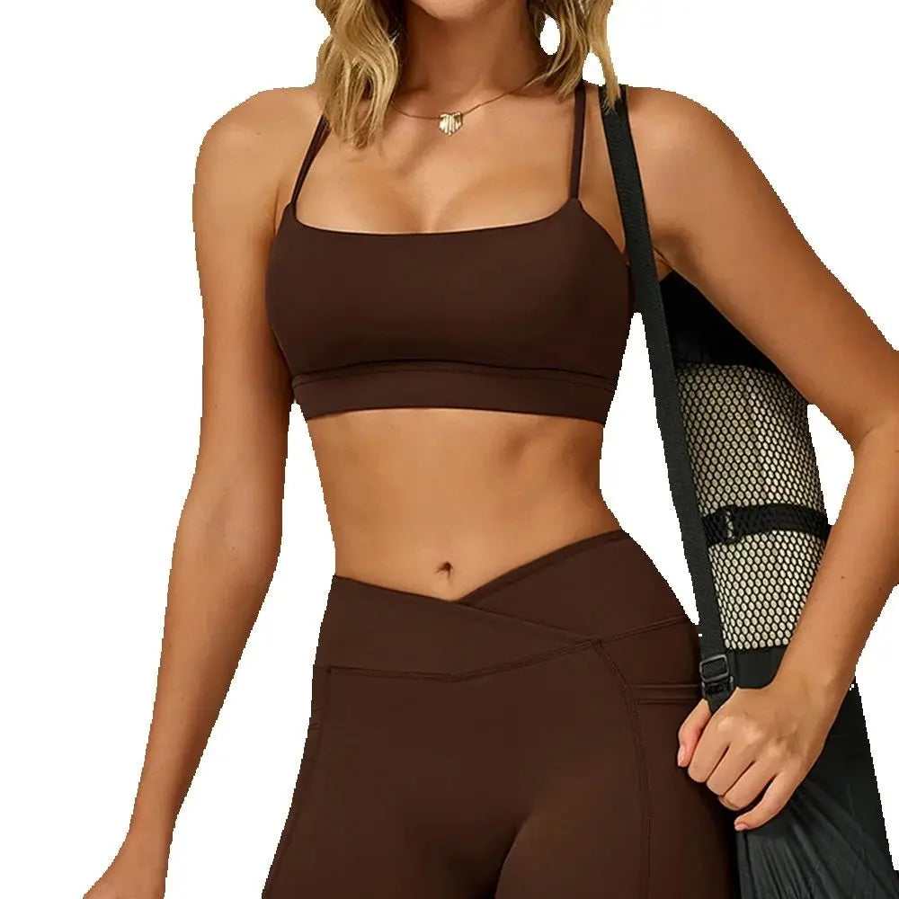 Sexy Underwear Women Tops Back Cross Strap Tank Top Push Up Running Sports Bra Breathable Soft Fitness Beauty Workout Yoga Bra