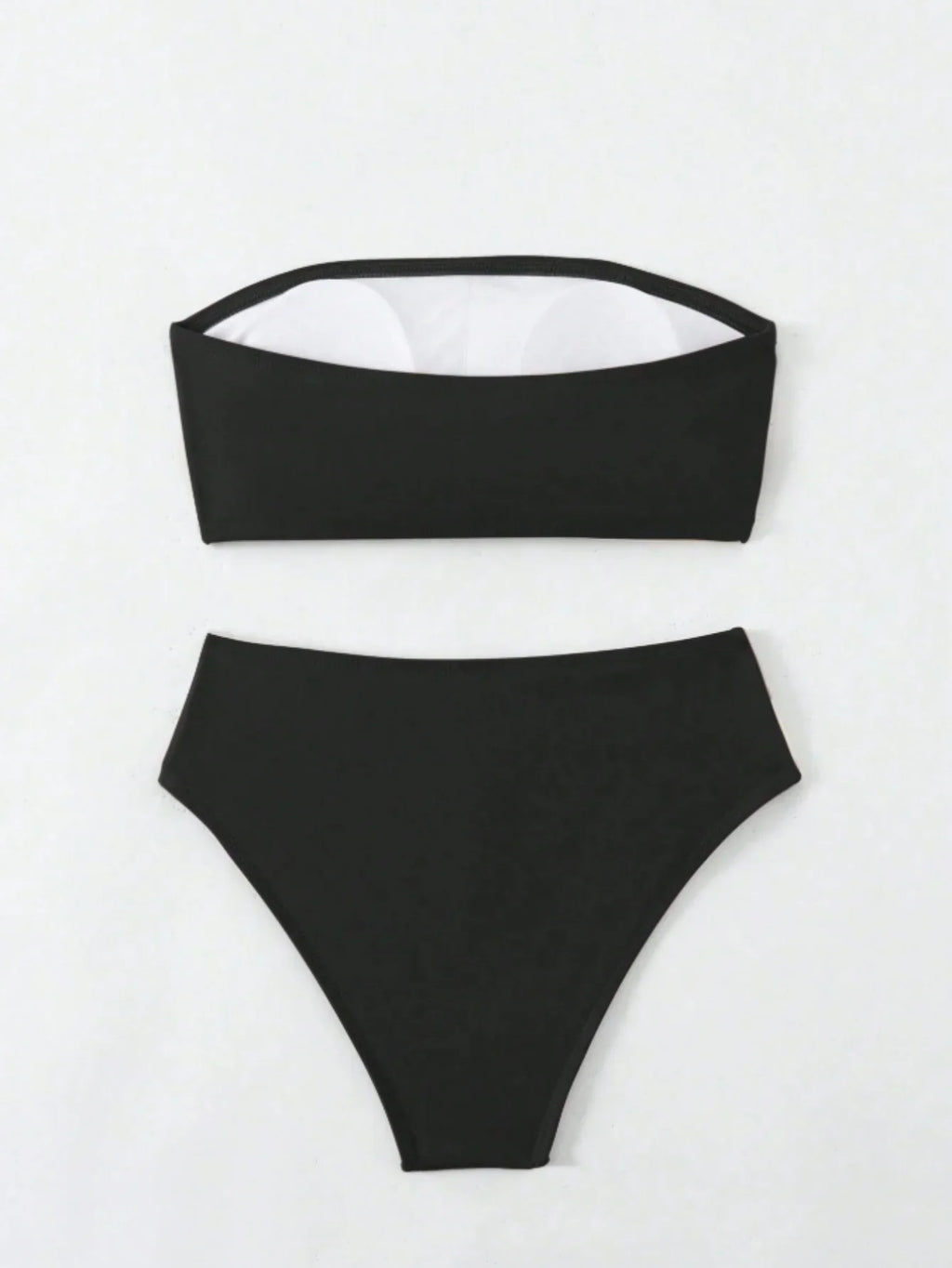 Sexy Bandeau Bikini 2026 Women Black Patchwork Striped Push Up High Waist Swimsuit Summer Bathing Suit 2 Piece Swimwear Biquini