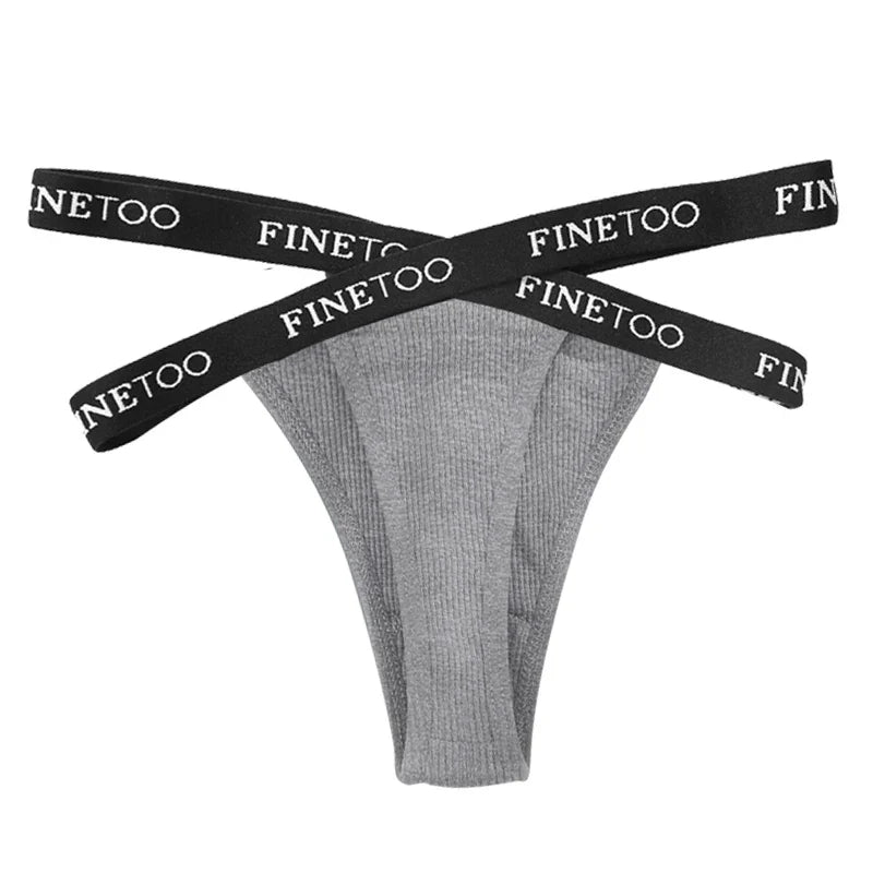 Women's Low Waist Bikini Briefs Seamless Thongs Panties Female Cotton G-String Underwear Ladies Letter Belt Lingerie M-XL Girls