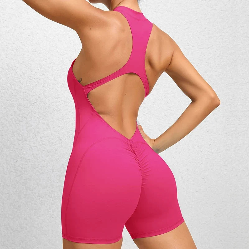 Summer Short Sports Jumpsuit Sleeveless Gym Set Women Yoga Clothes Rompers Workout One-piece Suit Outdoor Recreation Bodysuits