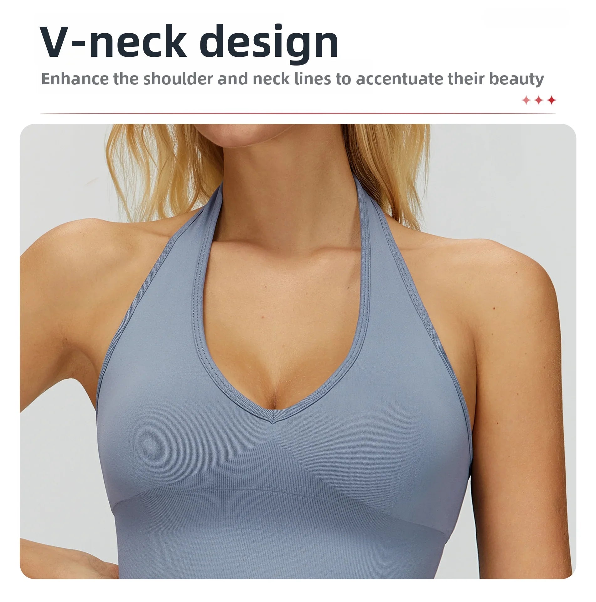 Women Summer Sports Bra Seamless Halter Top High Support Push-up Open Back Gym Bra High-intensity Fitness Yoga Workout Underwear
