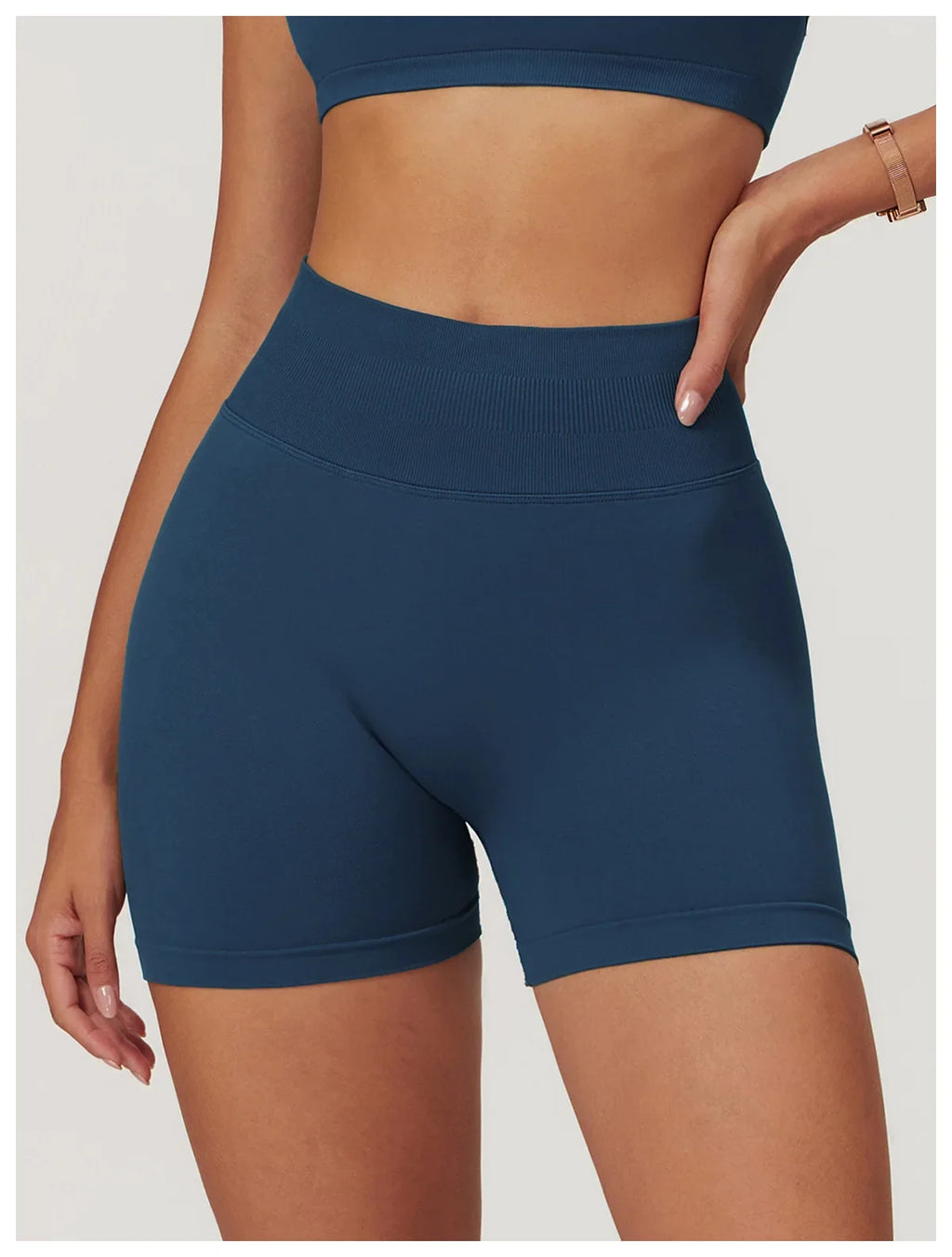 High Waist Shorts Seamless Yoga Shorts Workout Fitness Lift Peach Butt Fitness Tight Gym Running Body Shaper Pants Ribbed Shorts