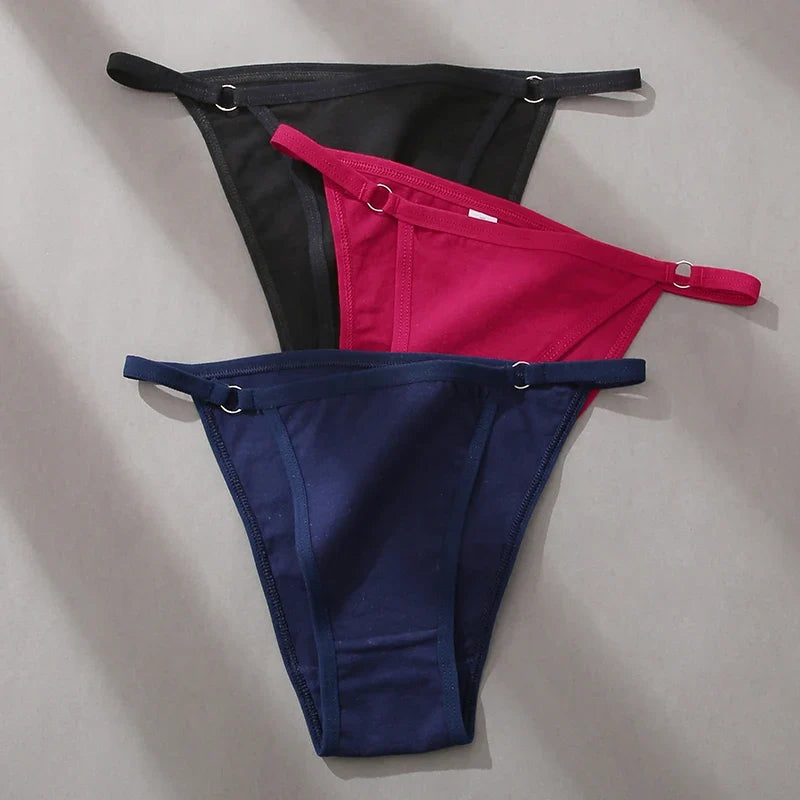 4Pcs/Set Women's Cotton Panties 3Pcs/set Sexy Low Waist Briefs M-2XL Comfortable Underwear Female Soft Color Underpants Lingerie