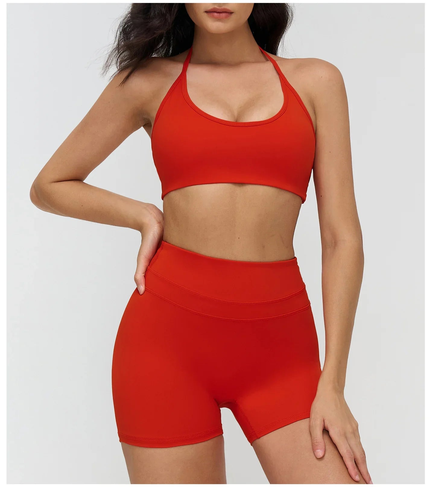 Neck Hanging Sports Bra High Support Women Push Up Bra Summer Gym Clothes Fitness Halter Top Quick Dry Running Workout Underwear