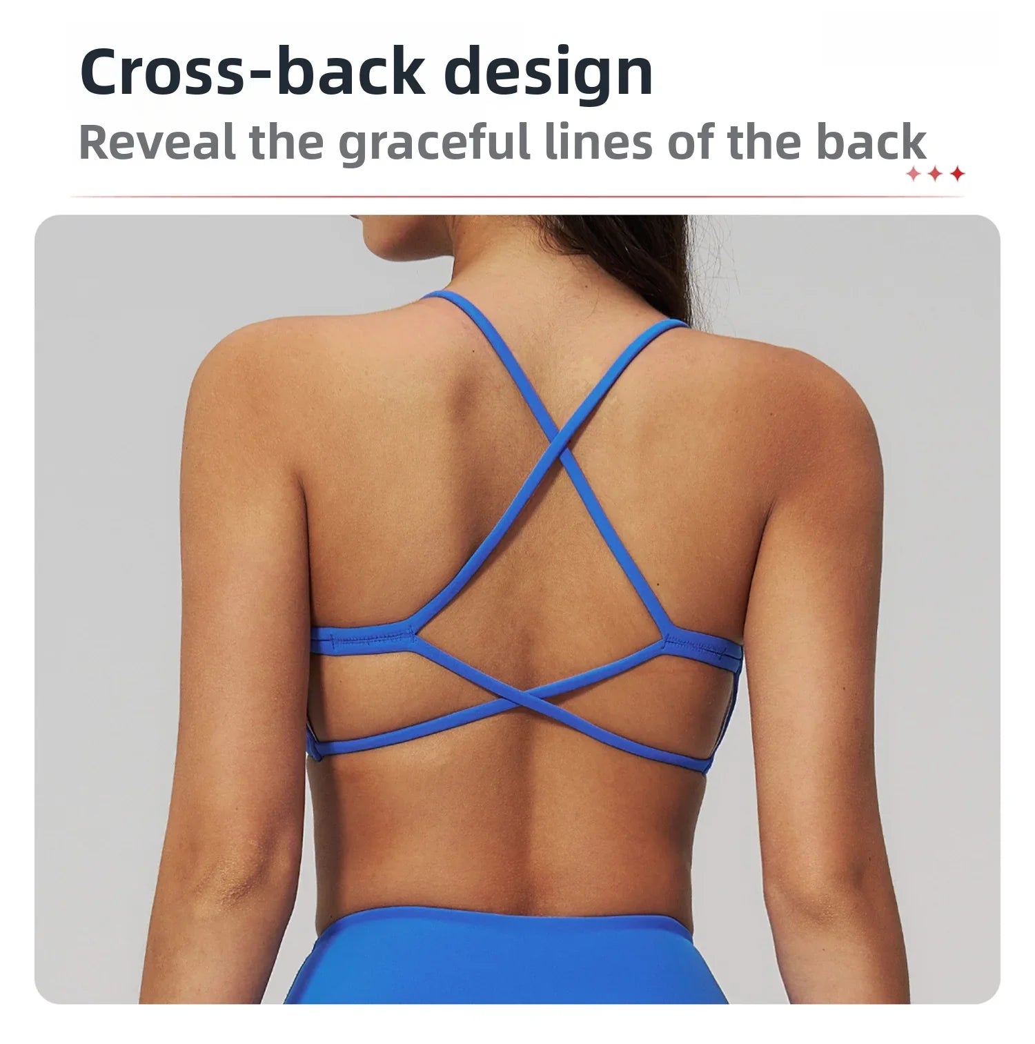 Summer U-Shaped Multi-Strap Cross Back Women Pilates Fitness Sports Bra Top Gym Yoga Athletic Tight Workout Jog With Chest Pad