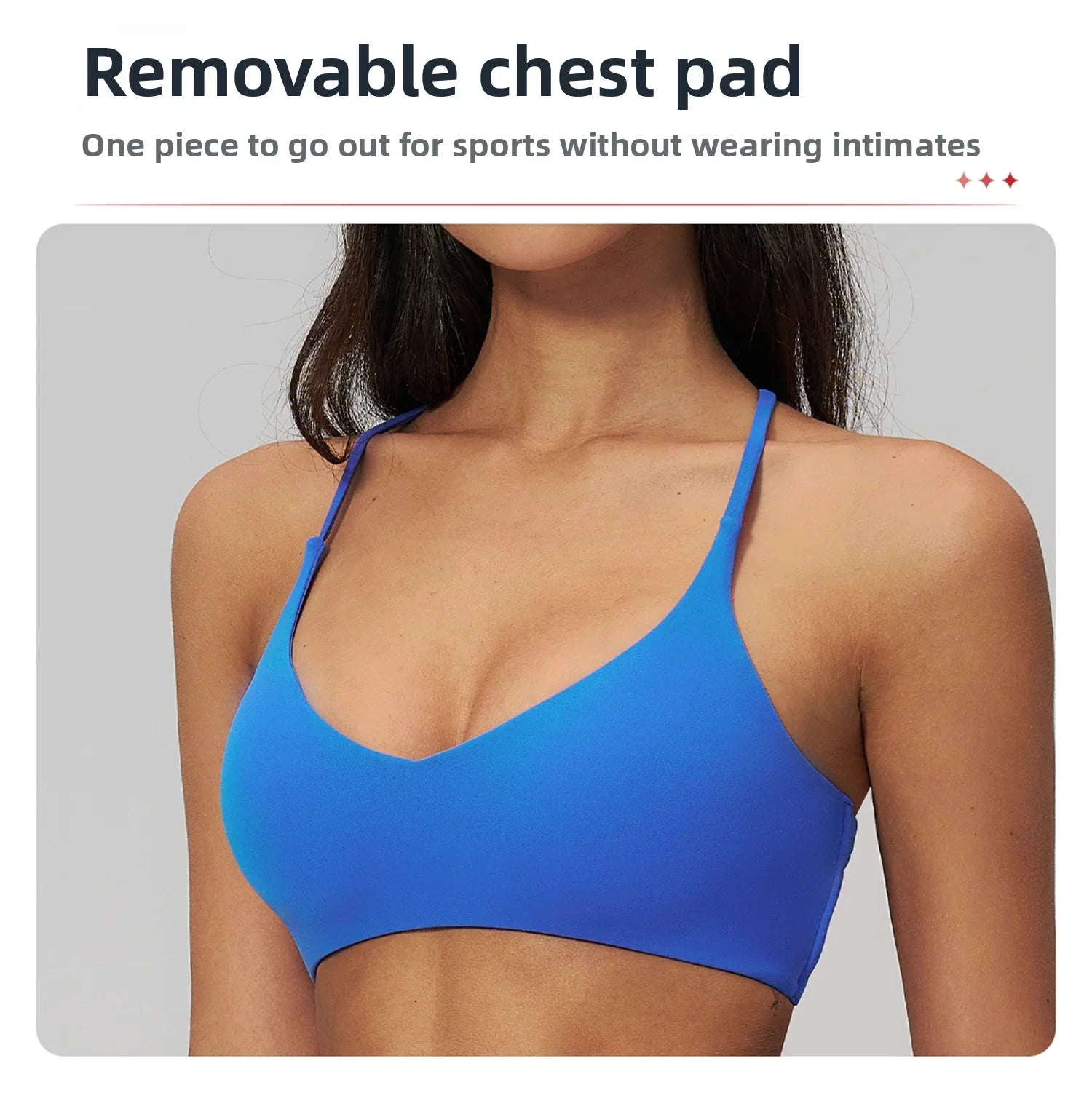 Summer U-Shaped Multi-Strap Cross Back Women Pilates Fitness Sports Bra Top Gym Yoga Athletic Tight Workout Jog With Chest Pad