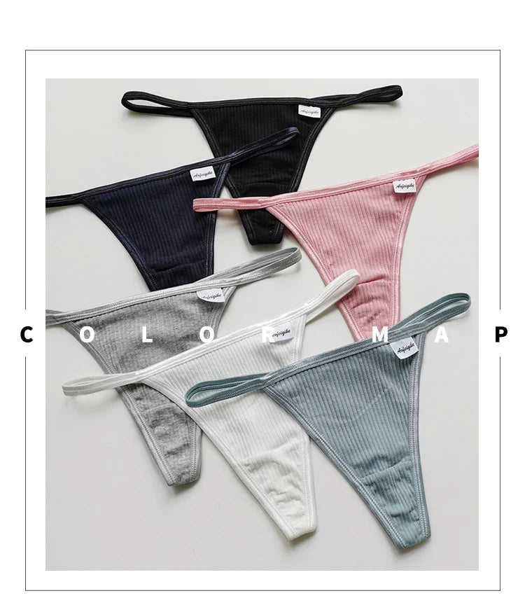 Cotton  Sexy Women's Panties Simple Thongs Lingerie Briefs Female Underwear Sports G-Strings Hot T-Back Breathable Underpants