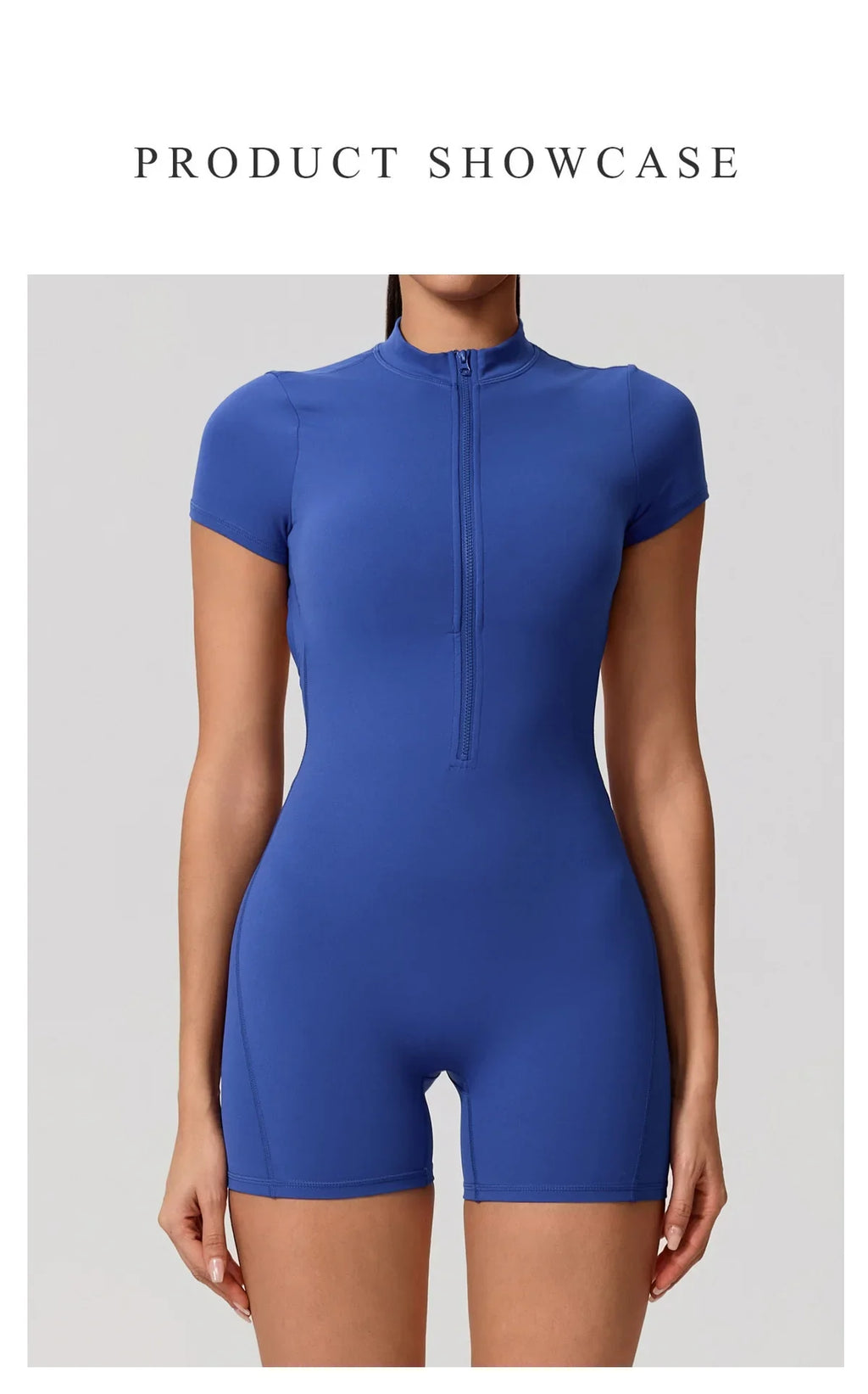 Hearuisavy Summer Women's Short Sleeved Sports Overalls Running Yoga Jumpsuit High Stretch Push Up Fitness Bodysuit With Zipper