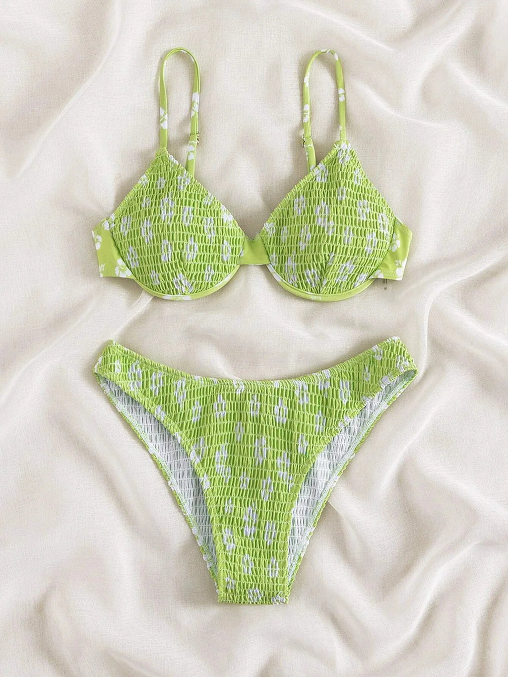 2026 Sexy Floral Twin Strap Bralette Bikini Women Swimsuit Triangle Swimwear Bathing Suits Two-piece Biquini Thong Bikinis Sets