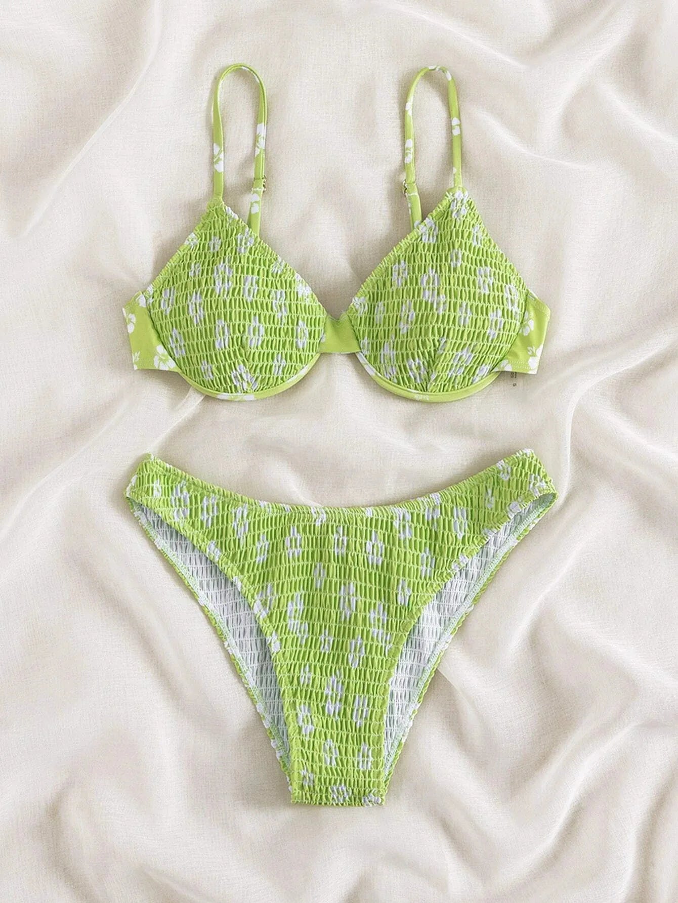 2026 Sexy Floral Twin Strap Bralette Bikini Women Swimsuit Triangle Swimwear Bathing Suits Two-piece Biquini Thong Bikinis Sets