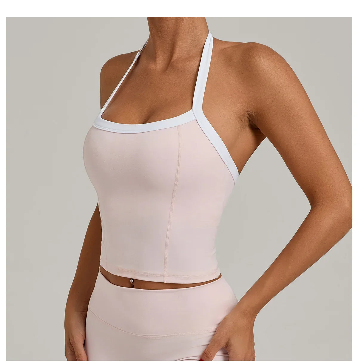 Hanging Neck Top Women Sports Bra Push Up Fitness Yoga Bra Color Blocked Underwear Gym Sport Tops Women Running Vest Bralette