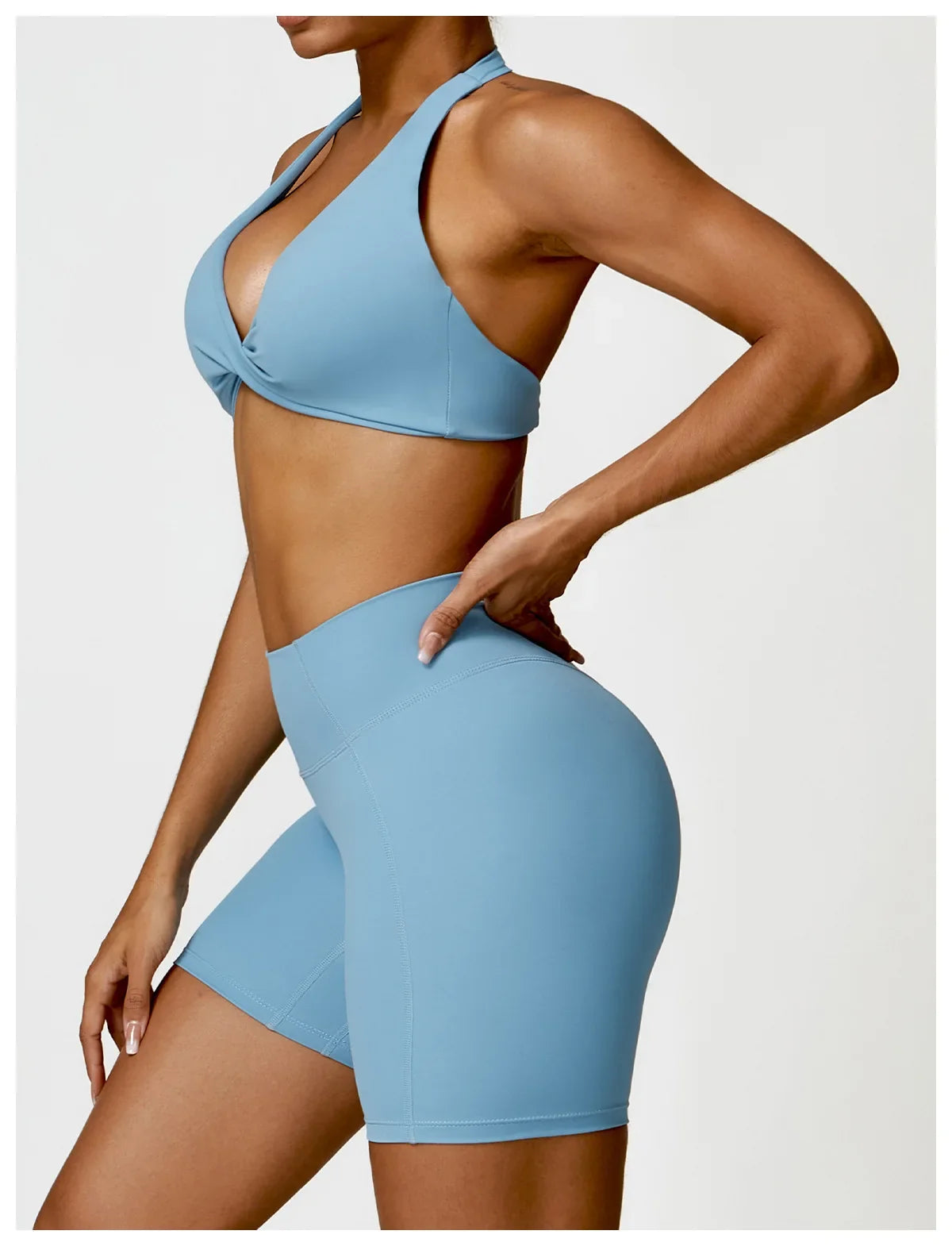 Women's Nylon Sports Bra Halter Sports Underwear Front Twist Naked Feel Sexy Yoga Gym Push Up Workout Padded Bralette Bathsuit