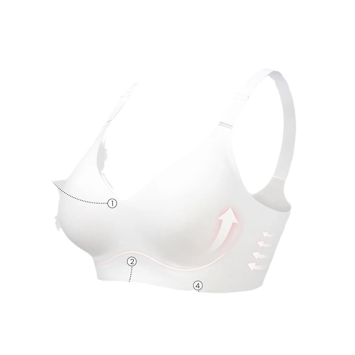 Women's Seamless Underwear 3/4 Cup and Thin Molded Cup Bra Wire-free Shaping Underwear Comfortable and Breathable Push Up