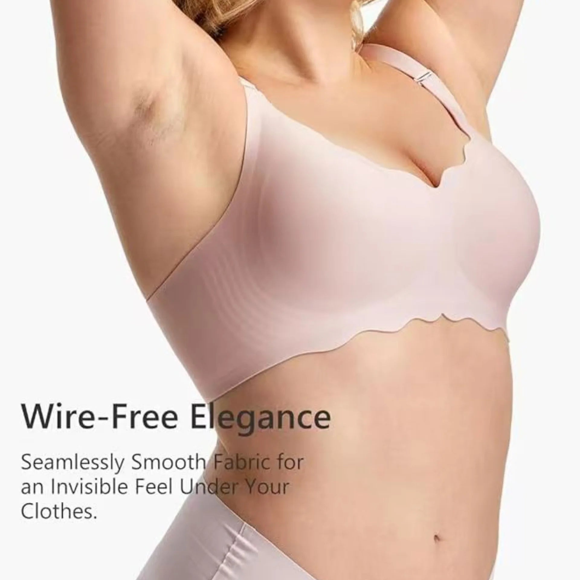 Plus-size Jelly-like Wire-free Bra Thin Molded Cups with A Wire-free Design Comfortable and Breathable Underwear Push Up