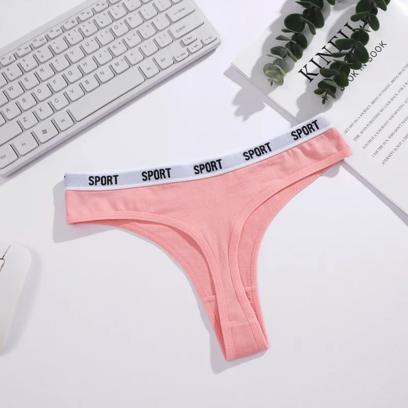 6Pcs/Set Women Thongs Cotton Panties Plus Zise Underwear Sexy G-String Low Waist Briefs Underpants Comfortable Lingerie S-XL