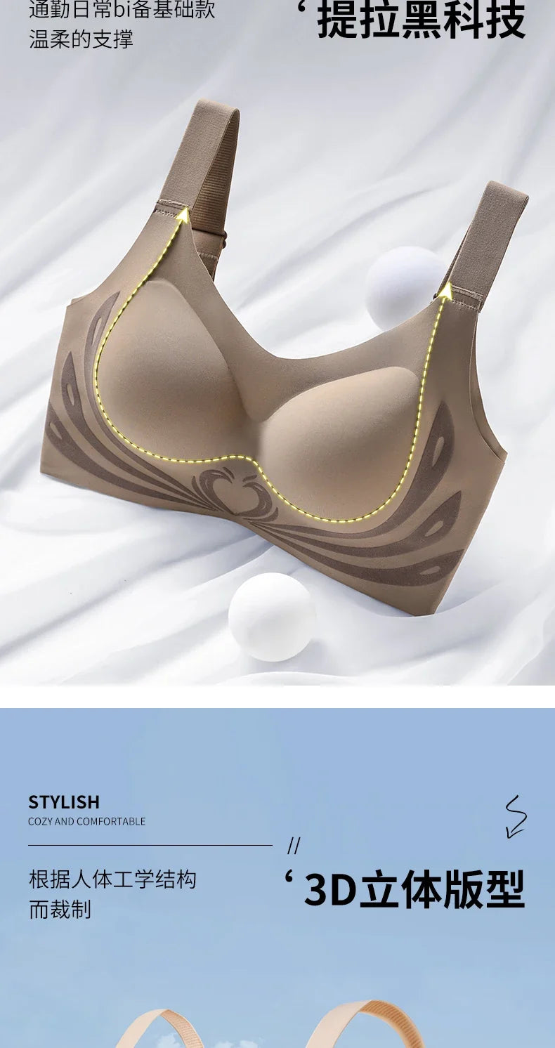 Sexy Lifting Seamless Underwear Women's Small Breasts Gathering No Steel Ring Bh Upper Holder Breast Adjustable Ladies Bra M-6XL