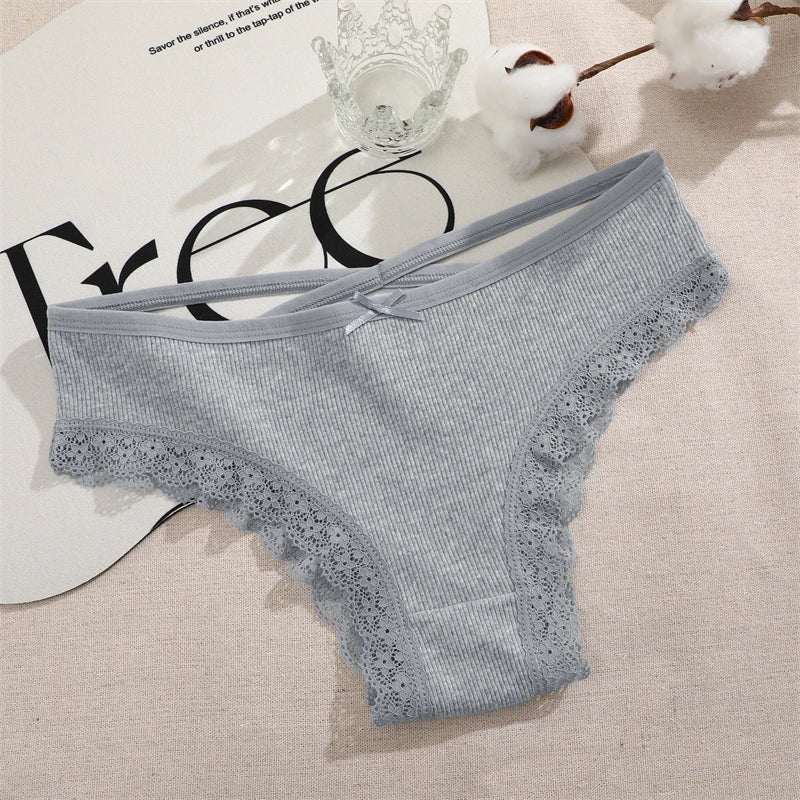 3Pcs Women Cotton Panties Seamless Hollow Sexy Design Unique Low Waist Women Panty Breathable Girl Underwear Soft Lingerie S-XL