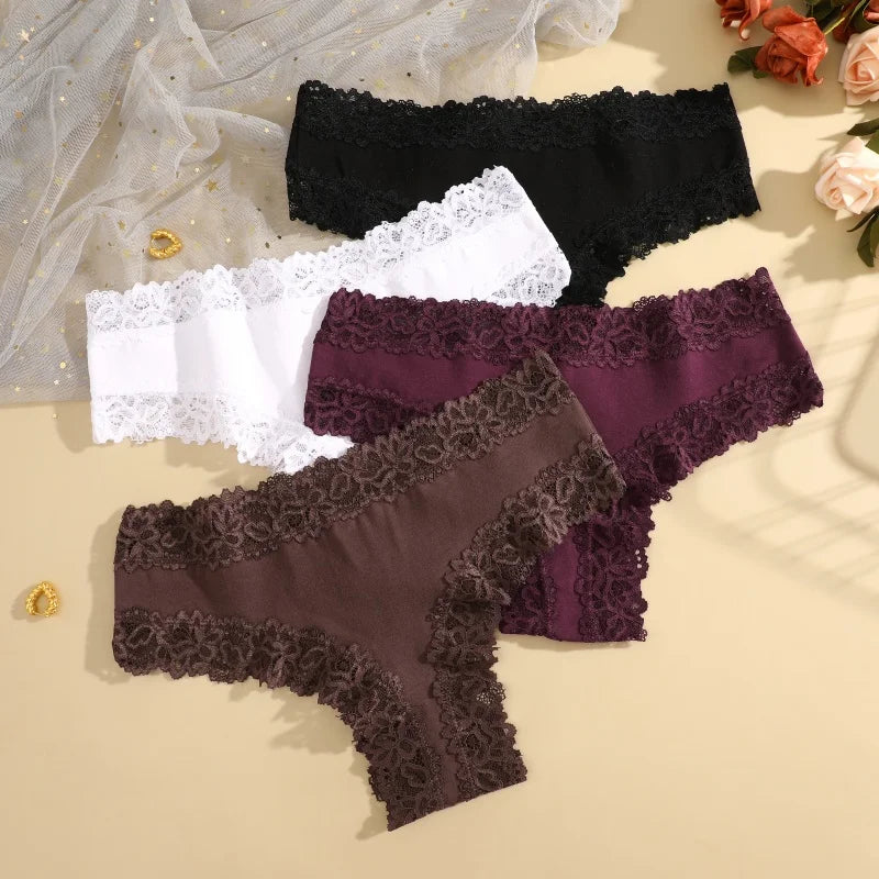 Women Cotton Panties Lace Female Sexy Briefs Pantys Ladies Breathable Underwear Girls S-XL Intimates Lingerie Soft Thongs Panty