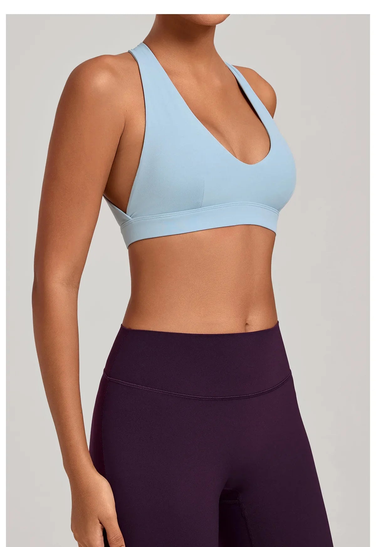 Sports Bra Gathered Neck Hanging Style Backless Tight Yoga Bra Women's Top Fitness Outdoorsports Pilates Training Gym Workout